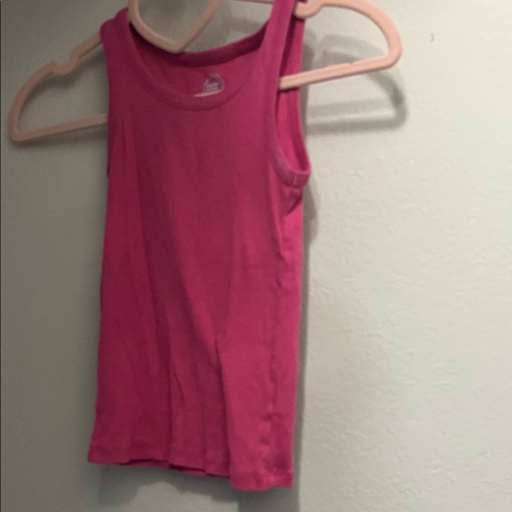 TWO PIECES Fuchsia and black Sleeveless Tank top